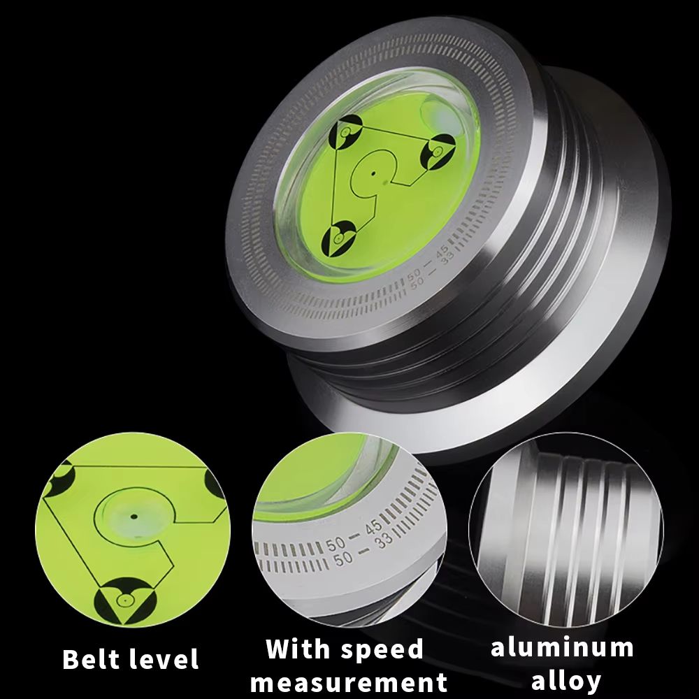 Universal Turntable Stabilizer Weight Aluminum Alloy LP Record Clamp With Level For Vinyl Players 4
