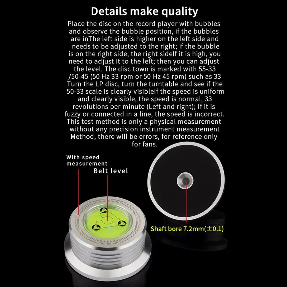 Universal Turntable Stabilizer Weight Aluminum Alloy LP Record Clamp With Level For Vinyl Players 5