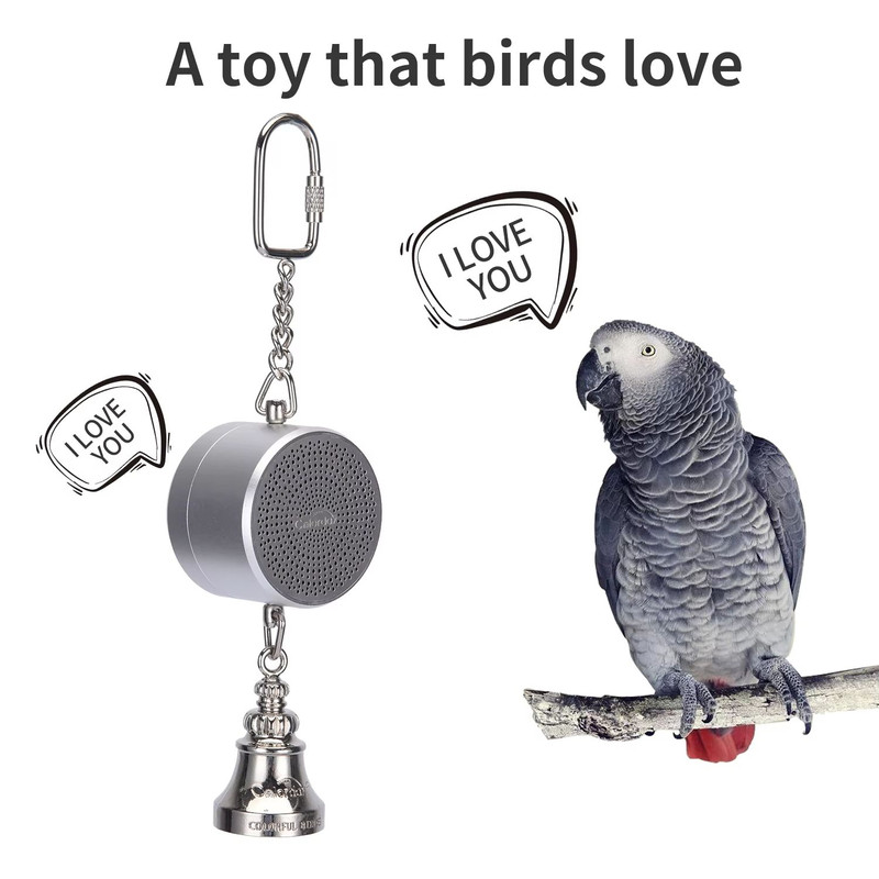 Interactive Parrot Training Toy  Voice Recording  Playback Bird Talking Coach With Chewing Bell 8