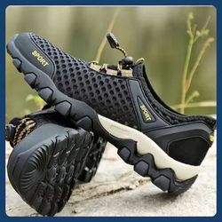 men's breathable mesh hiking sneakers - lightweight non-slip summer casual shoes for walking, tennis & outdoor adventure