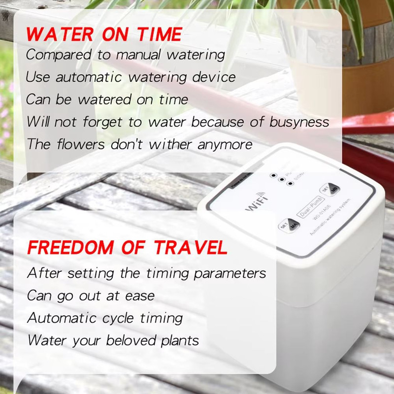 WiFi Smart Watering Device  Automatic Drip Irrigation System With Dual Pumps And Remote App Control 4