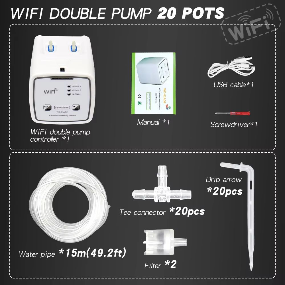 WiFi Smart Watering Device  Automatic Drip Irrigation System With Dual Pumps And Remote App Control 5