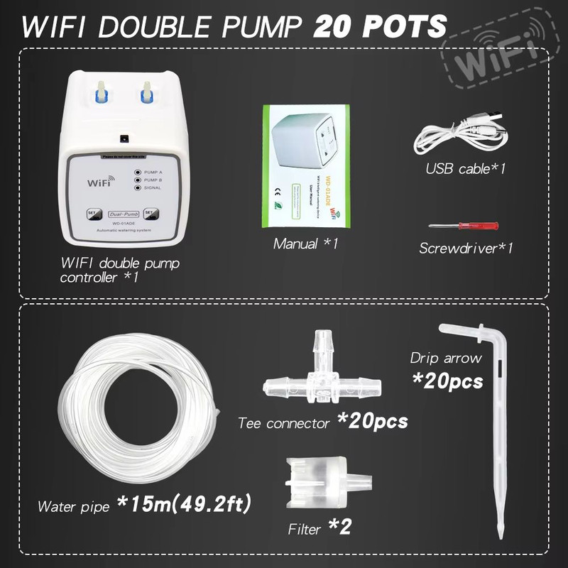 WiFi Smart Watering Device  Automatic Drip Irrigation System With Dual Pumps And Remote App Control 5