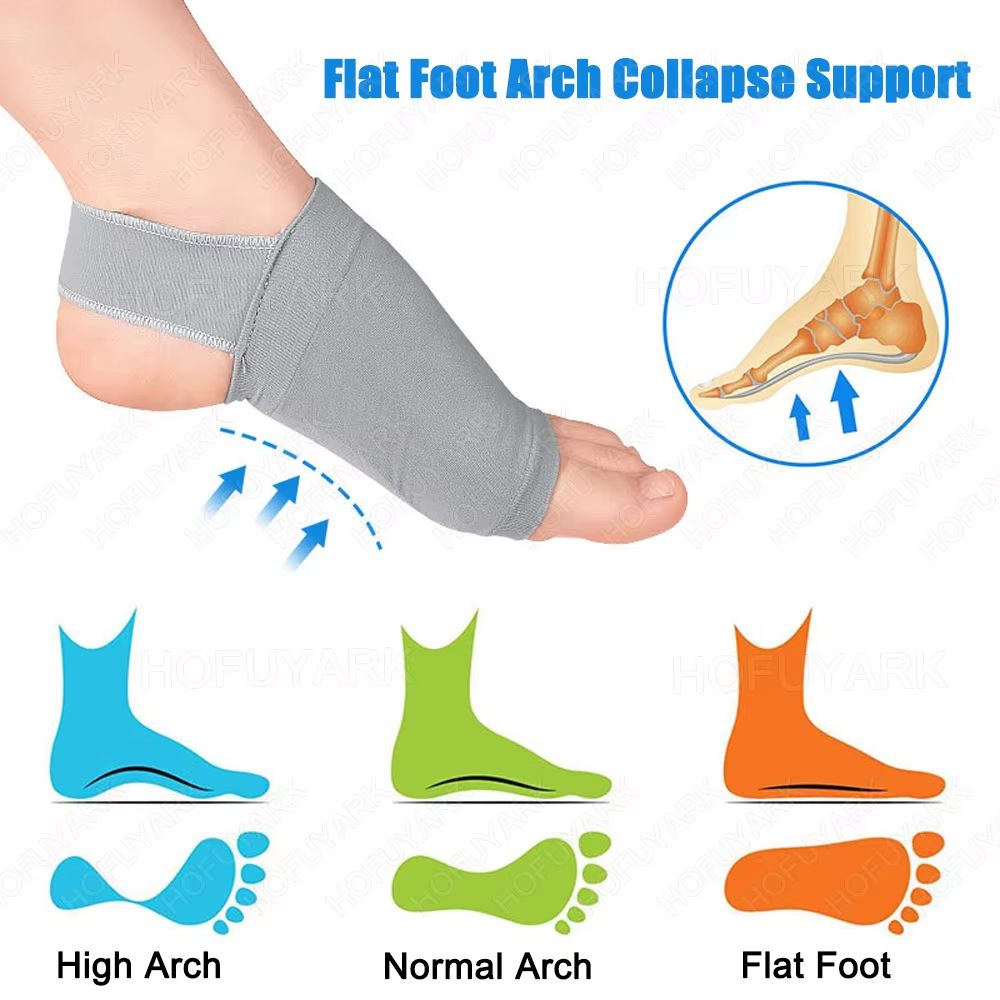 Silicone Arch Support Insoles Flat Foot Corrector Plantar Fasciitis Pain Relief Sleeves For Men A 2