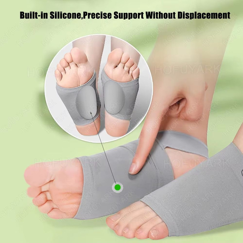 Silicone Arch Support Insoles Flat Foot Corrector Plantar Fasciitis Pain Relief Sleeves For Men A 4