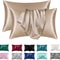 2Pack Satin Silk Pillowcases Super Soft Standard Size Pillow Covers For Hair And Skin Care 10