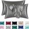 2Pack Satin Silk Pillowcases Super Soft Standard Size Pillow Covers For Hair And Skin Care 12