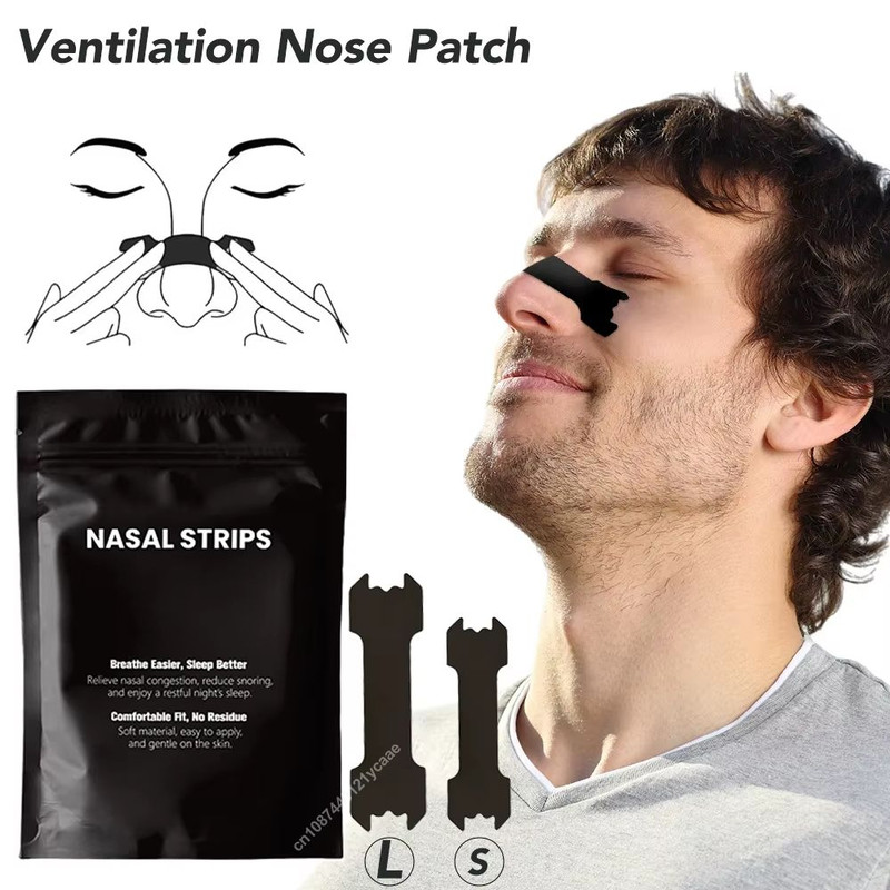 Extra Strength AntiSnoring Nose Strips Black Nasal Strips For Better Sleep 306090 Pcs 0