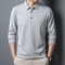 Mens Business Casual Polo Shirt Comfortable Long Sleeve Summer Top 0