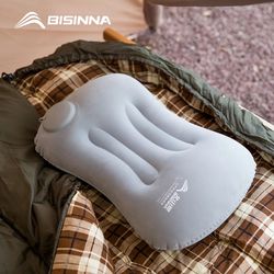 bisinna inflatable camping pillow – ultralight travel air pillow for neck & lumbar support