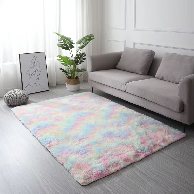 VIKAMA TieDye Plush Carpet Soft Fluffy NonSlip Rug For Living Room Bedroom Kids Spaces 11