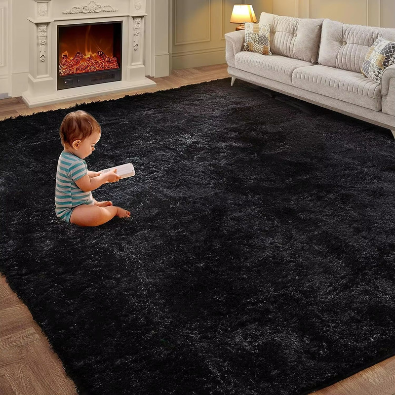 VIKAMA TieDye Plush Carpet Soft Fluffy NonSlip Rug For Living Room Bedroom Kids Spaces 2