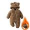 Winter Baby Bear Hooded Romper Warm Fleece Infant Jumpsuit For Newborn Boys And Girls 3