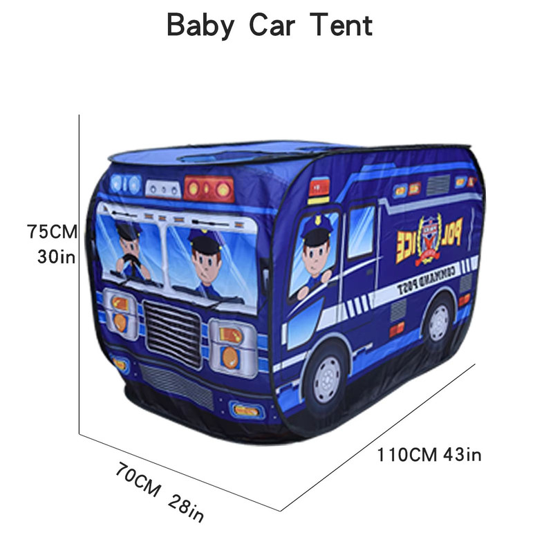 Kids Indoor Car Tent Playhouse Foldable Princess And Police Car Play Tent For Boys And Girls 6