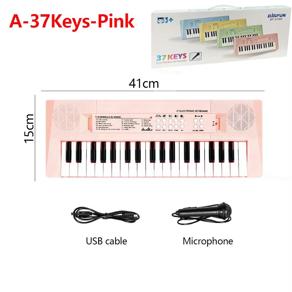 37 Keys Kids Electronic Piano Keyboard With Microphone Educational Musical Toy For Boys And Girls 7