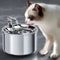 2L Stainless Steel Pet Water Fountain Automatic Cat And Dog Dispenser With Optional Sensor And Hea 1