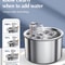2L Stainless Steel Pet Water Fountain Automatic Cat And Dog Dispenser With Optional Sensor And Hea 3