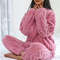Soft Coral Velvet Womens Pajama Set Warm Jacquard Loungewear For Cozy Winter Nights 9