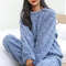 Soft Coral Velvet Womens Pajama Set Warm Jacquard Loungewear For Cozy Winter Nights 10