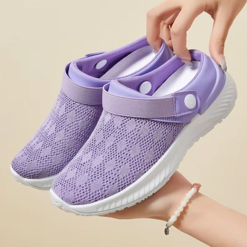 2025 Summer Womens Mesh SlipOn Slippers Casual Breathable HalfSupport Shoes 5
