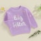 Big Sister Little Sister Matching Embroidered Knit Sweater Set Warm FallWinter Toddler Sweatshirt 3