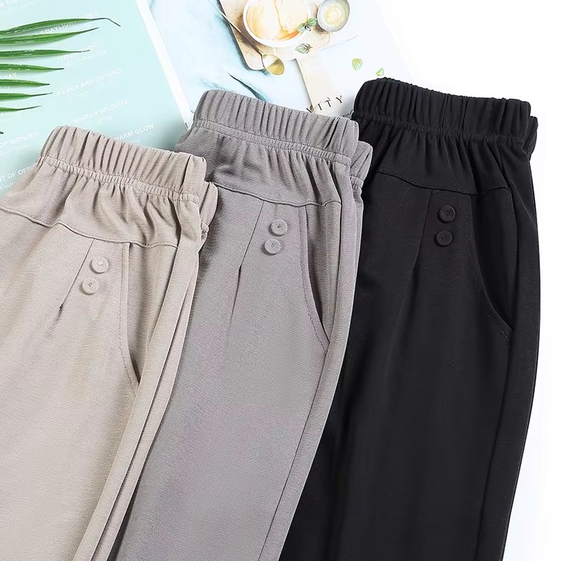 BreezeFlex High Waisted Summer Pants Lightweight Breathable Loose Fit 0