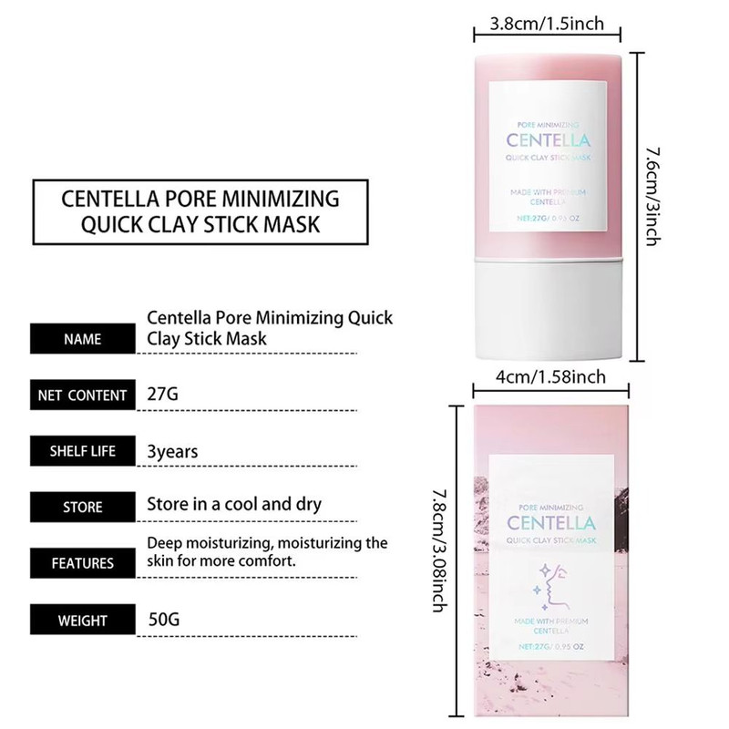 Centella Clay Mask Stick Hydrating Pore Minimizer Brightening Skincare 4