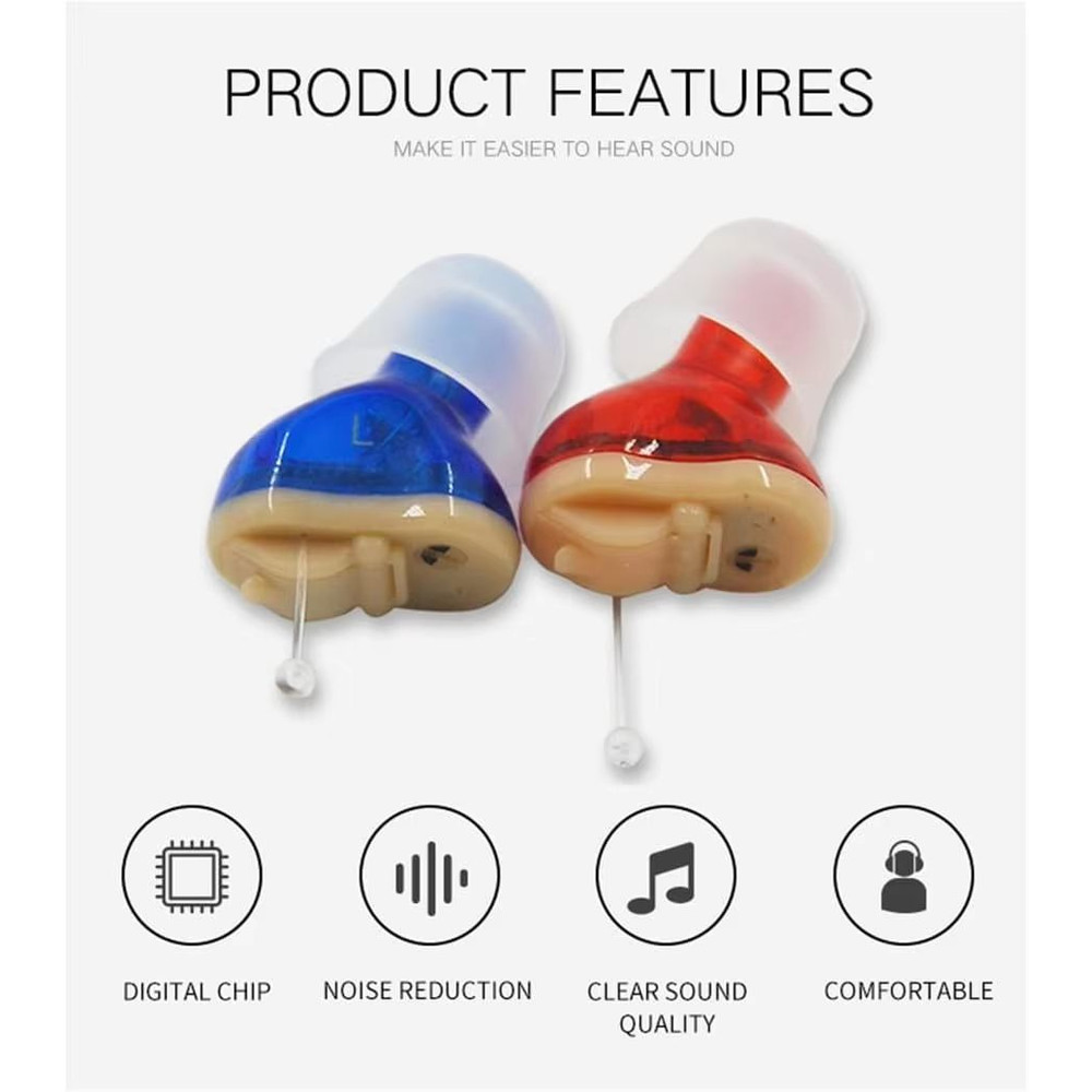 Premium Mini CIC Hearing Aid Discreet Rechargeable Inner Ear Device For Clear TV Call Sound Left 1