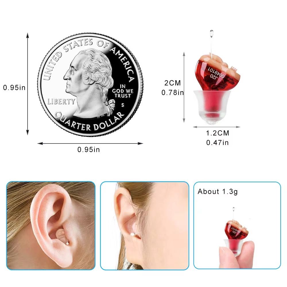 Premium Mini CIC Hearing Aid Discreet Rechargeable Inner Ear Device For Clear TV Call Sound Left 3