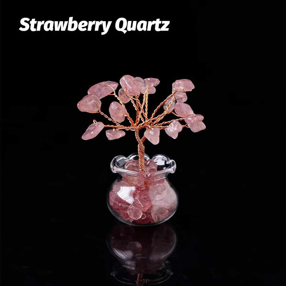 Natural Crystal Tree Bonsai Reiki Healing Feng Shui Gemstone Tabletop Ornament For Positive Energy 11