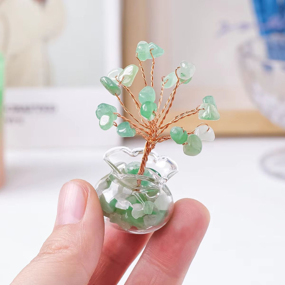 Natural Crystal Tree Bonsai Reiki Healing Feng Shui Gemstone Tabletop Ornament For Positive Energy 4