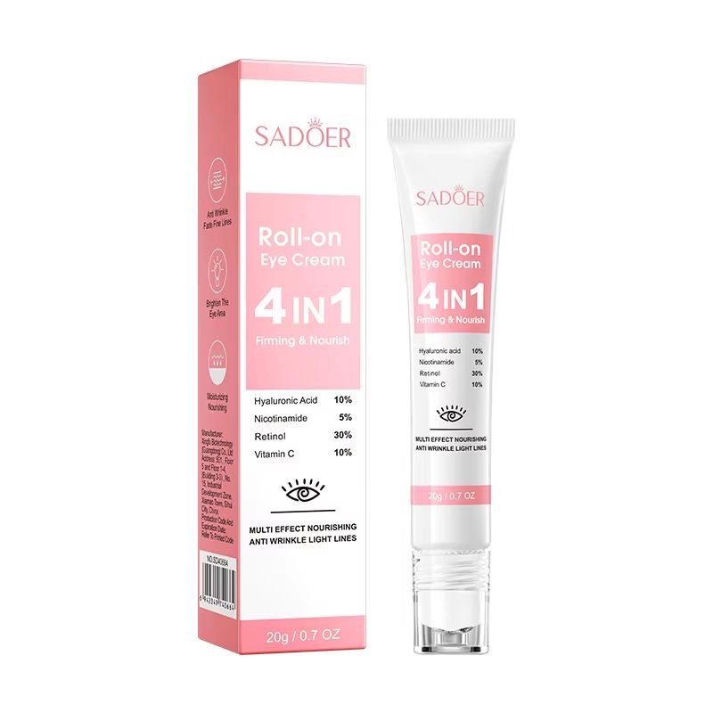 SADOER 4in1 Eye Cream RollOn Anti Dark Circles Eye Bags Firming Moisturizing Serum 5