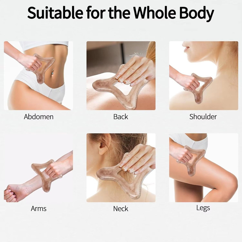 Resin Body Gua Sha Tool Large Lymphatic Drainage Cellulite Massage Scraper For Face Back FullBod 3