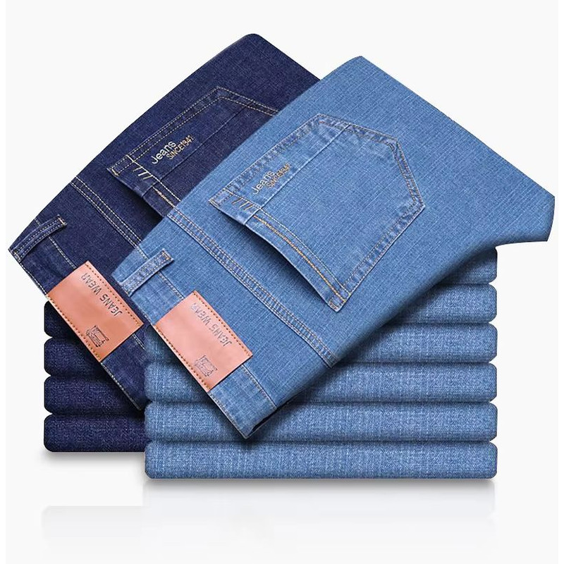 Summer Thin Elastic Waist Cotton Straight Casual Mens Pants 0