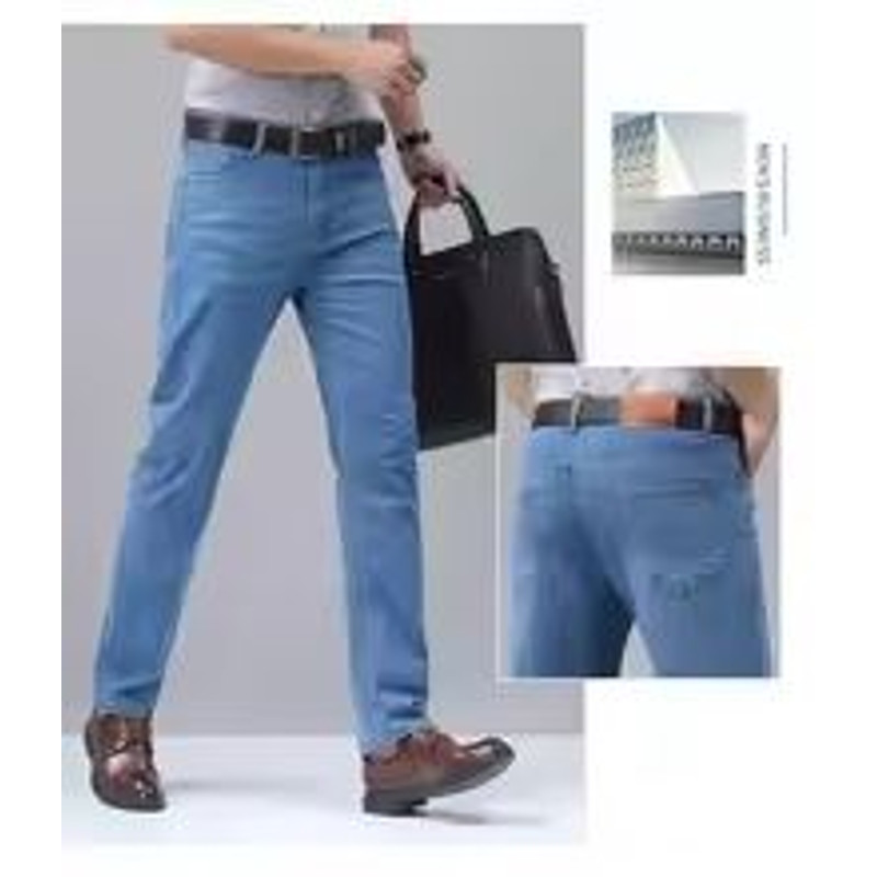 Summer Thin Elastic Waist Cotton Straight Casual Mens Pants 3