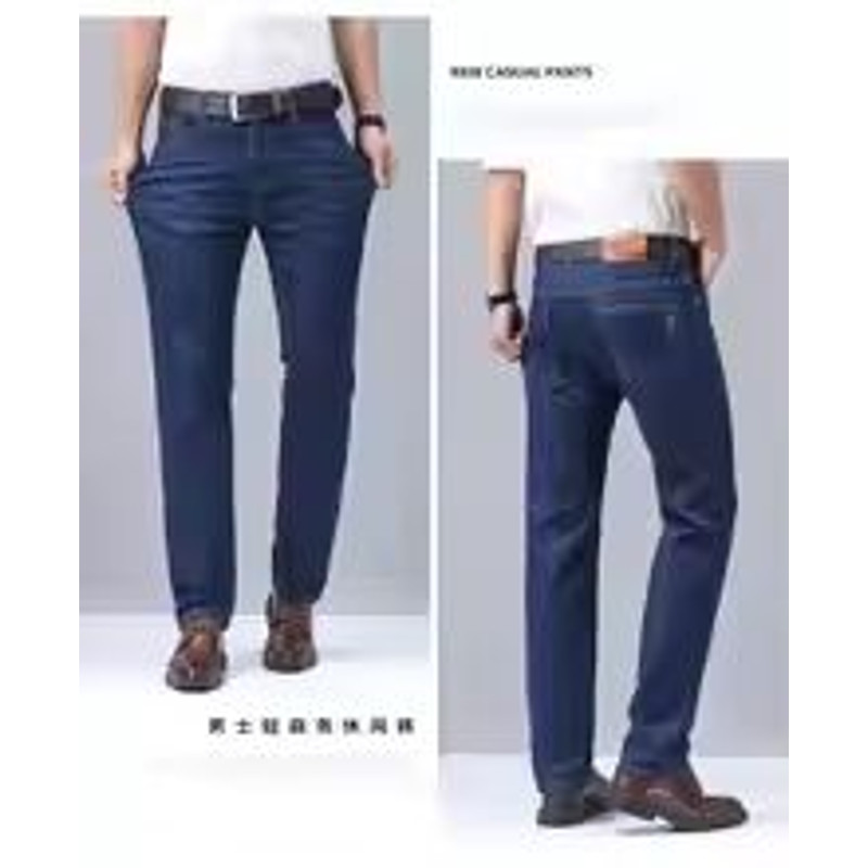Summer Thin Elastic Waist Cotton Straight Casual Mens Pants 4