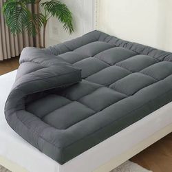 extra thick cooling mattress topper – overfilled down alternative pad for back pain relief