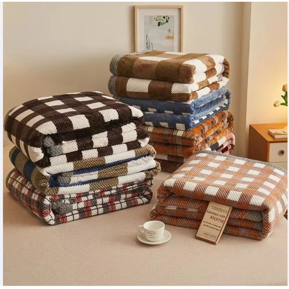 Soft Chenille Knit Throw Blanket Handmade Crochet Style Machine Washable For Couch Bed 2