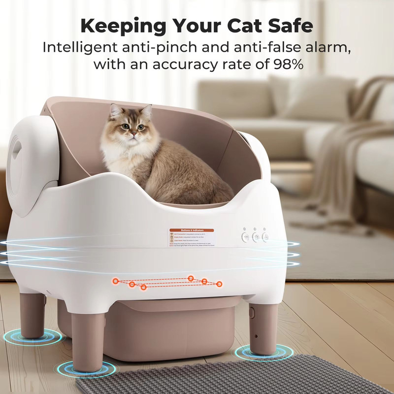 Smart SelfCleaning Litter Box Automatic Cat Litter Box With APP Control Large OdorFree Waste Bin 2