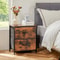 Fabric Drawer Nightstand Bedside Storage Table With 2 Drawers For Bedroom Living Room Office 0
