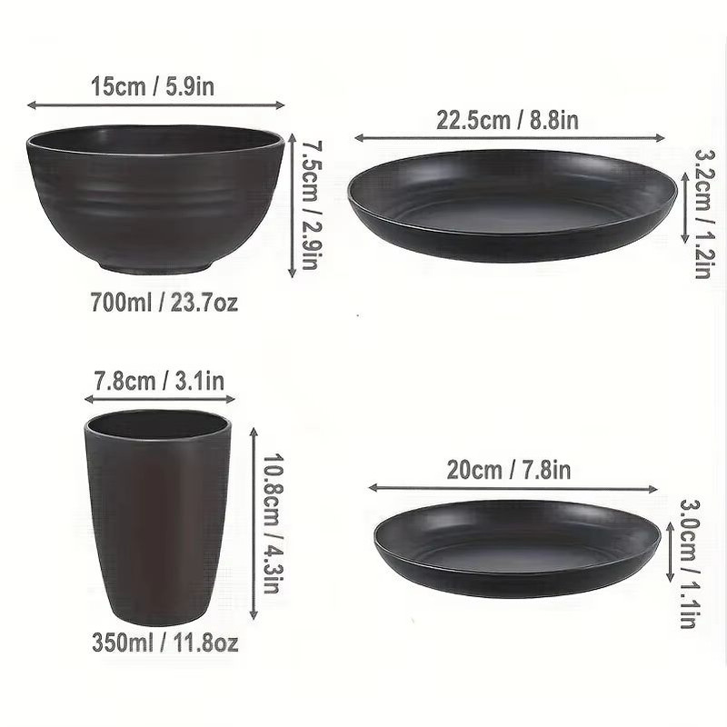 1632Piece Tableware Set Plates Bowls Cups For Home Camping Picnic Family Gatherings 5