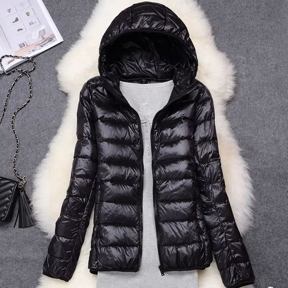 UltraLight Womens Puffer Jacket Plus Size 5XL7XL Packable Hooded Down Coat For Spring Autumn 2