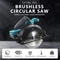 165mm Electric Circular Saw With Brushless Motor MultiAngle Cutting Compatible With Makita 18V Batt 0