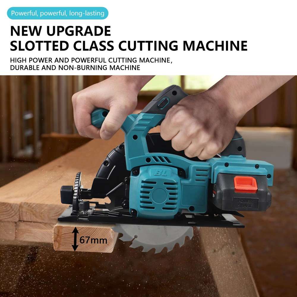165mm Electric Circular Saw With Brushless Motor MultiAngle Cutting Compatible With Makita 18V Batt 1