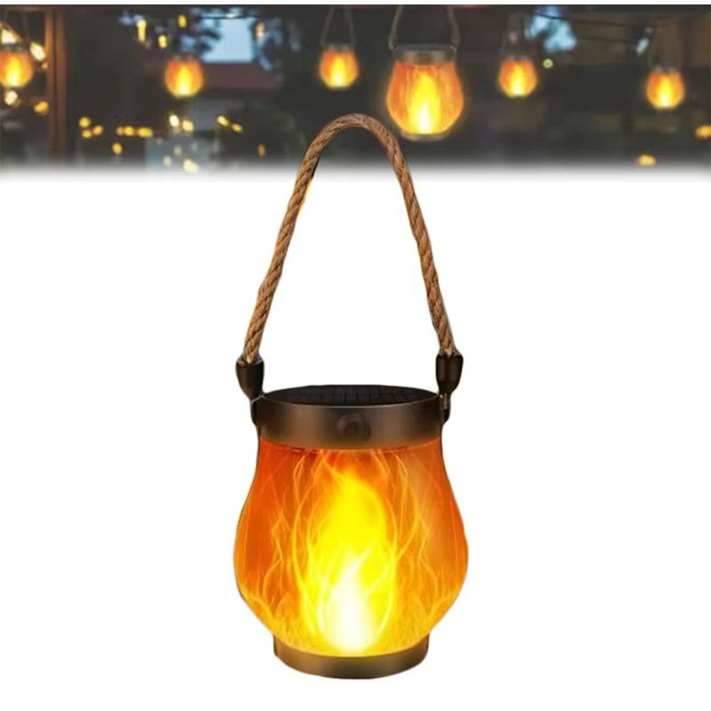 Dancing Flame Solar Lantern Outdoor Flickering Torch Light For Garden Patio Pathway 5