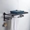 Matte Black Folding Towel Rack 50CM Wall Mount Aluminum Holder With Hook 6