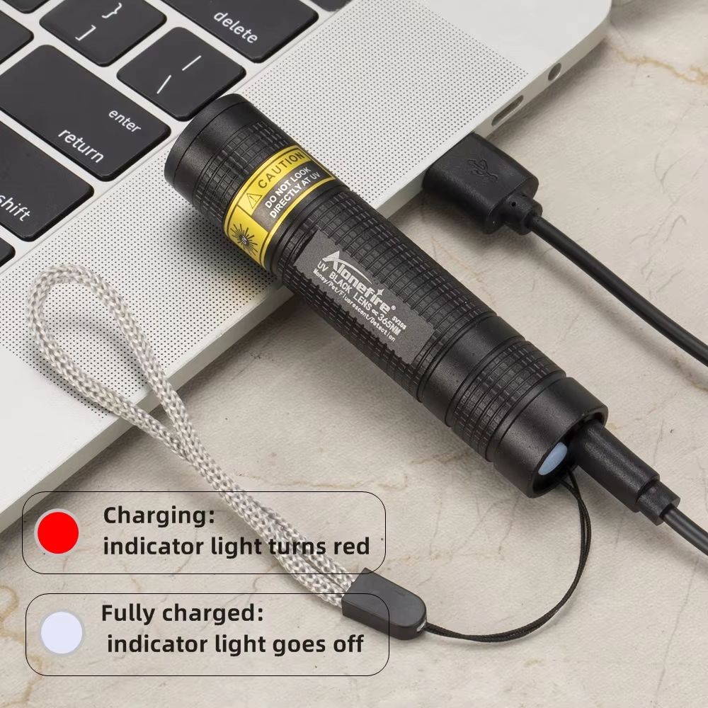 USB Rechargeable UV Flashlight 365nm Mini Blacklight Detector For Pet Stains Nail Curing Money Ve 5