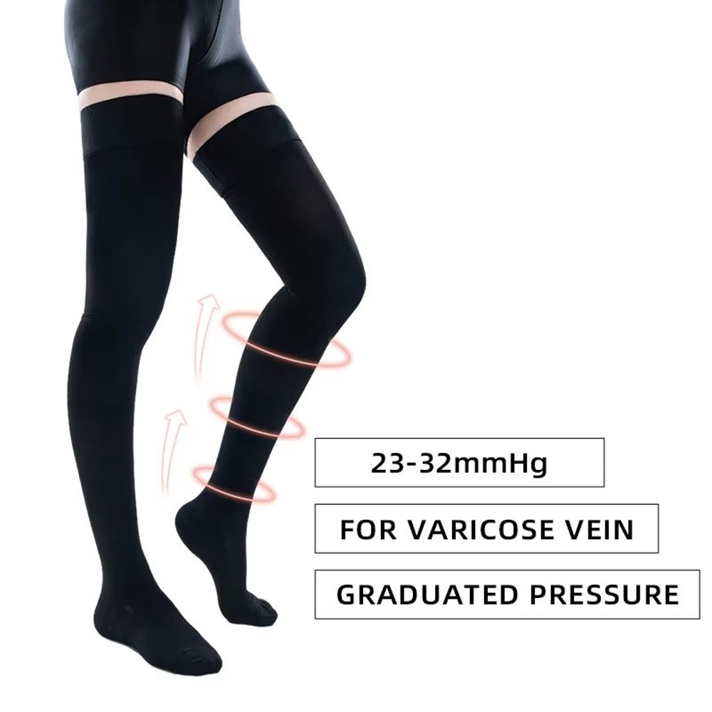 Medical Compression Stockings 2030mmHg Graduated Pressure ThighHigh Socks For Varicose Veins Edema 0