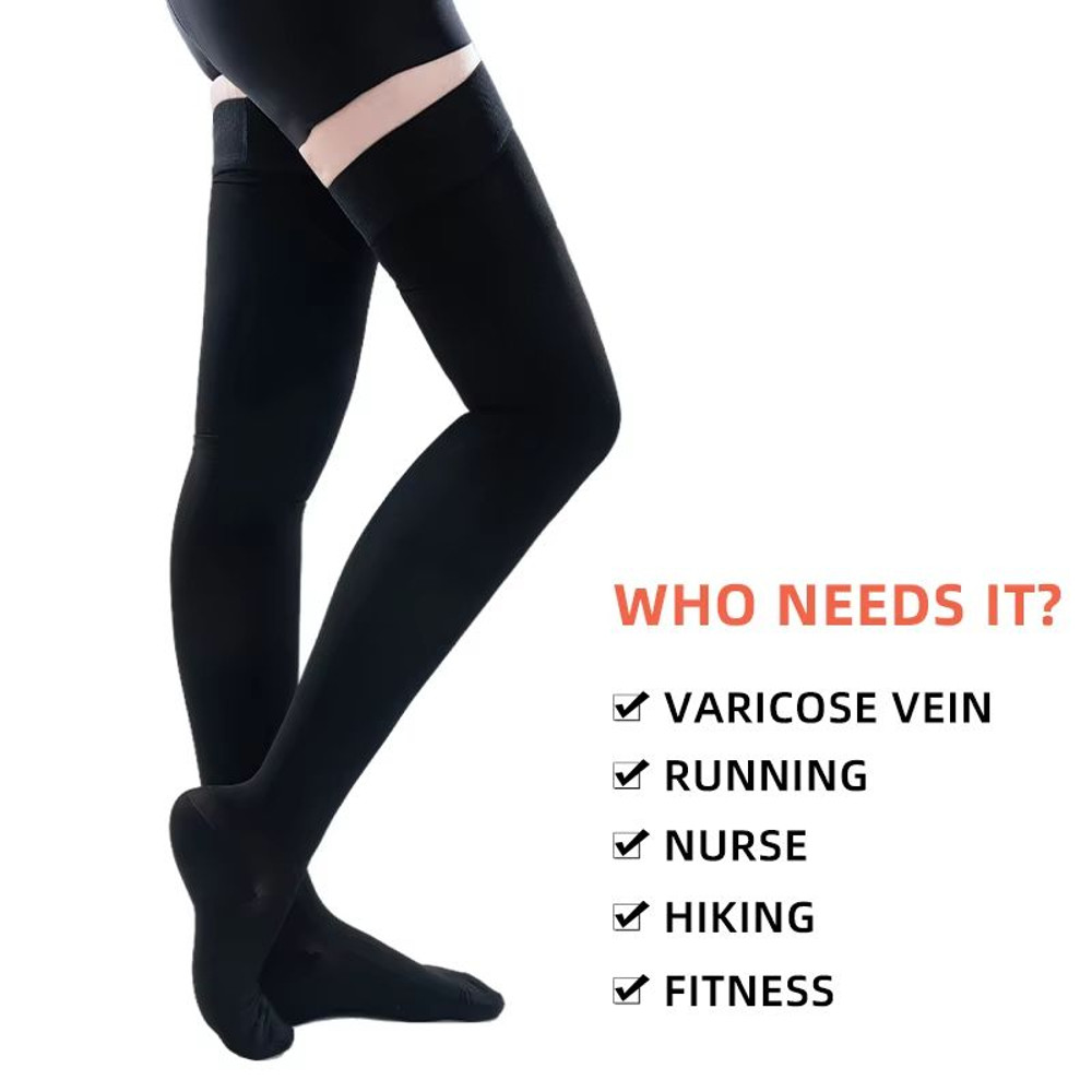Medical Compression Stockings 2030mmHg Graduated Pressure ThighHigh Socks For Varicose Veins Edema 2