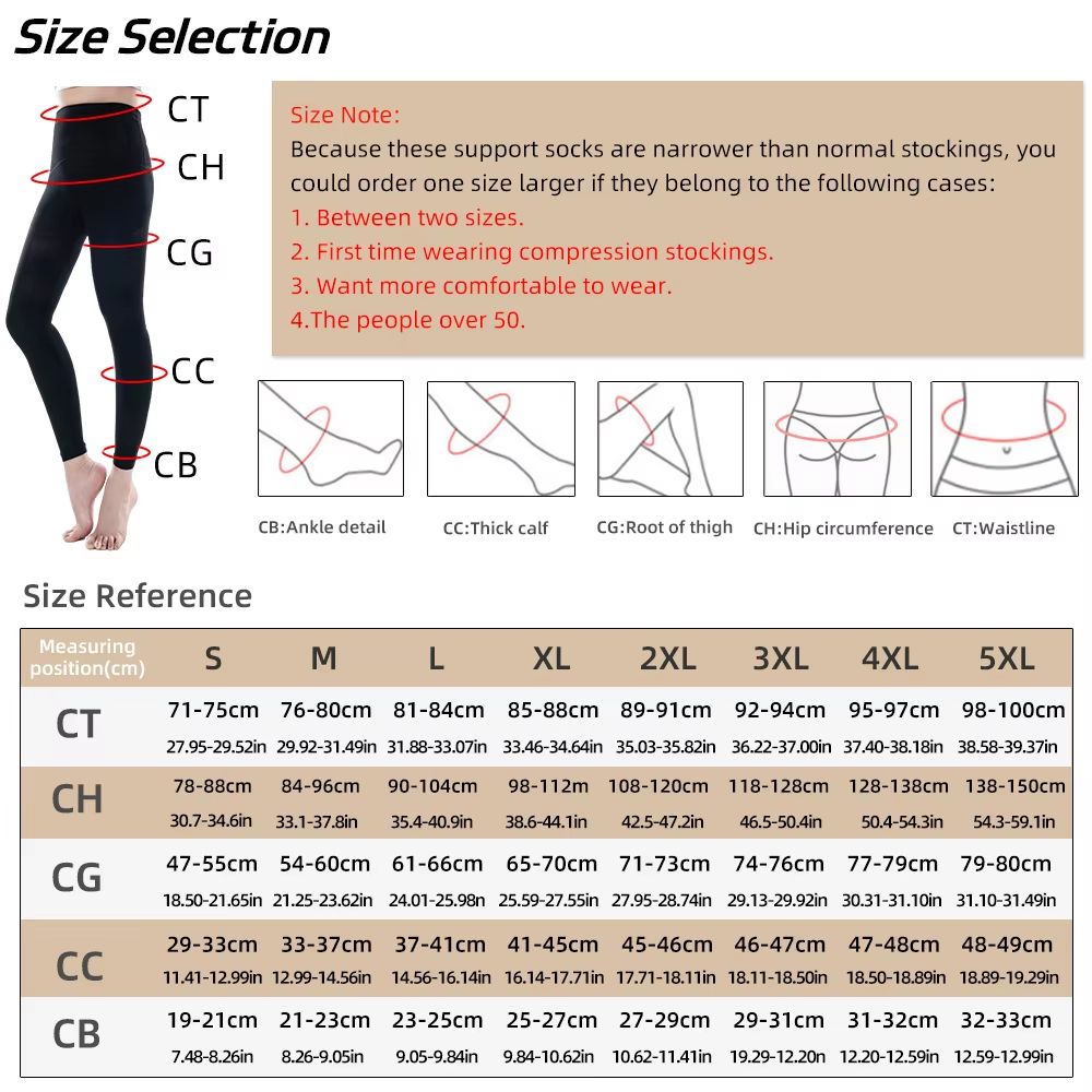 2030mmHg Womens Compression Pantyhose Footless Medical Stockings For Varicose Veins Graduated Sup 1